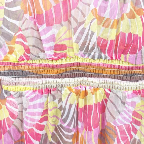 Trina Turk Womens Tropical 100%‎ Silk Kaftan Dress Swim Beach Cover Up Size S - Picture 8 of 9